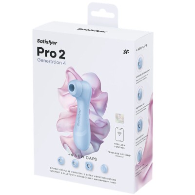 SATISFYER - PRO 2ª GERAÇÃO 4 ESTIMULADOR CLITORIAL AZUL SERENO - D-246921 - Dona Pimenta